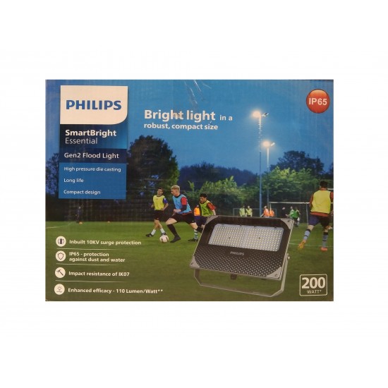 Philips 200W Smartbright Slim Led Flood Light, White (BVP177)