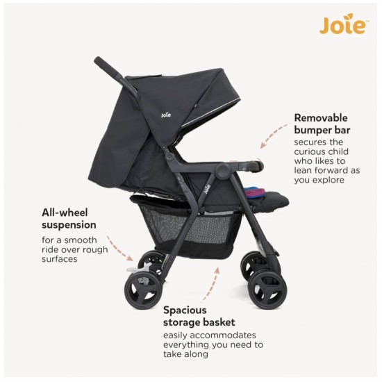 Joie Stroller Aire Twin, Rosy and Sea (Multicolour)