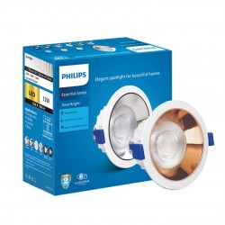 PHILIPS 12 Watt Rose Gold Reflector LED Ceiling COB Round Spot Light with Focused Beam | Cut Out: 102mm | Cool Day Light Deco Bright