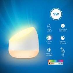 PHILIPS Wiz Connected Squire Multicolor Bedside Light for Home | Color Changing Wi-Fi Table Lamp | 9-Watt, 16 Million Colors