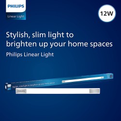 PHILIPS Space Glow 2ft LED Linear Cabinet Tubelight Light | 12-watt LED Under Cabinet Wardrobe and Kitchen Light (Warm White)