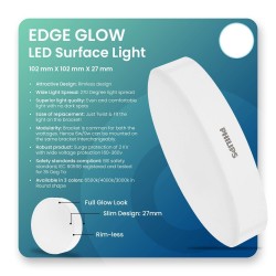 PHILIPS 6W Edge Glow Surface Led Downlighter With 270 Degree Light Spread, Cool Day Light