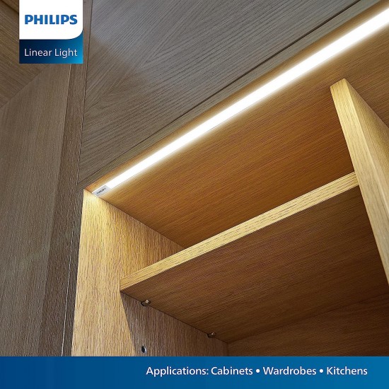 PHILIPS Space Glow A2ft LED Linear Cabinet Tubelight Light | 12-watt LED Under Cabinet Wardrobe and Kitchen Light (Cool Day Light)