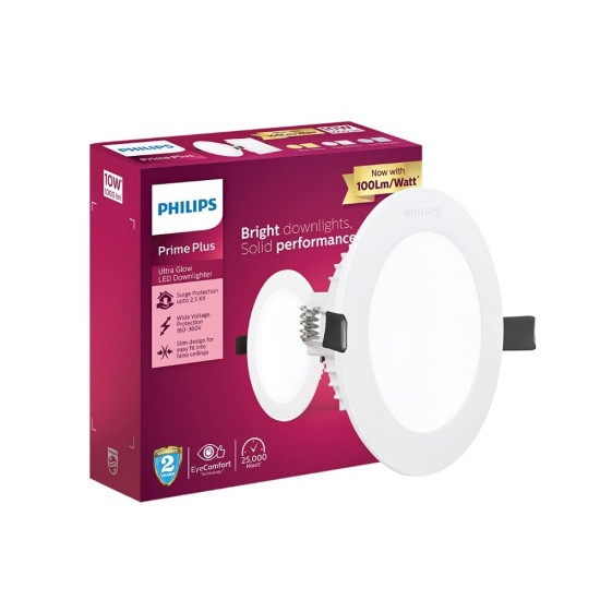 Philips 10-Watt Round AP Plus UltraGlow LED DL Recessed LED Panel Ceiling Light (Natural White)