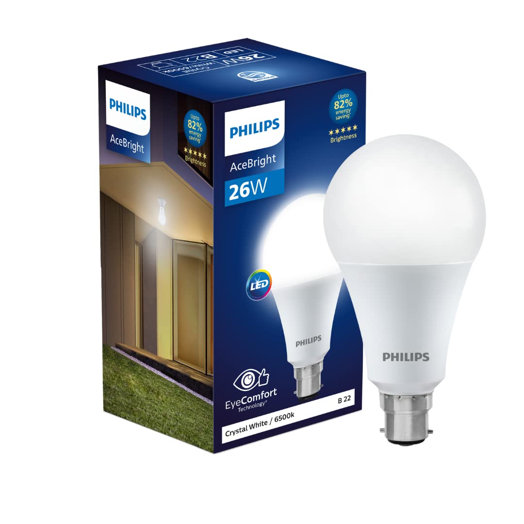 PHILIPS 26-watt B22 LED Bulb AceBright High Wattage LED Bulb Crystal White