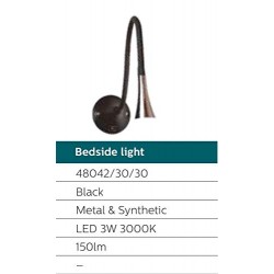 PHILIPS Metal and Synthetic LED Bedside Light (Black)