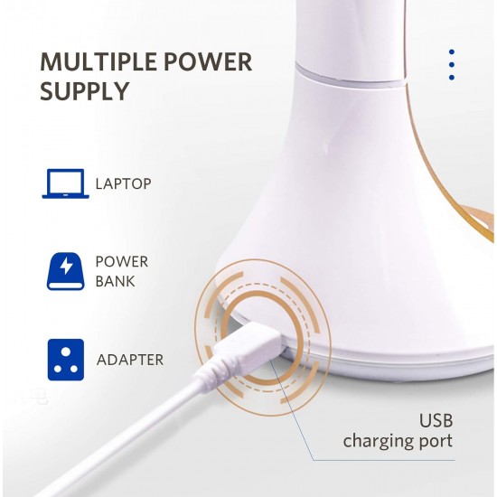 OPPLE 5W Led Desk Lamp, Flicker Table Lamp, Study Lamps, Rechargable & Long Battery Backup, 3 Levels Brightness Mode, Touch Control (Pack of 1, Polycarbonate)