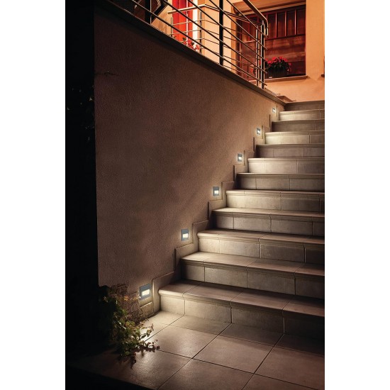 PHILIPS 2W Decorative LED Step Light | StepGlow Surface Mounted Anthracite Outdoor LED Stair LightHNH Warm White