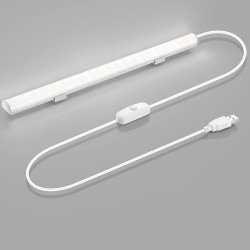 OPPLE Polycarbonate Led Under Cabinet Light, 1Ft Usb Plug In Led Batten Light With 5Ft Cable & Switch Controller