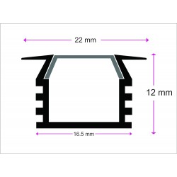 ORANGEVOLT Aluminium Rectangular Conciled LED 1Meter Profile Channels with Diffused Cover, End Caps and Mounting Clips for LED Strip Light