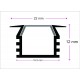 ORANGEVOLT Aluminium Rectangular Conciled LED 1Meter Profile Channels with Diffused Cover, End Caps and Mounting Clips for LED Strip Light