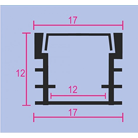 ORANGEVOLT Aluminium Rectangular Conciled LED 1Meter Profile Channels with Diffused Cover, End Caps and Mounting Clips for LED Strip Light 