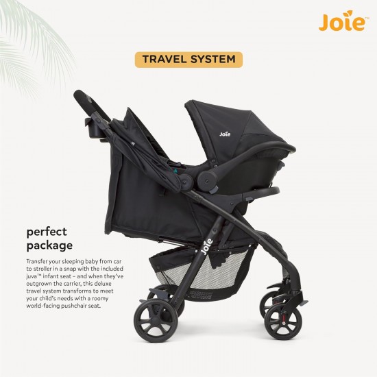 Joie Muze Full Featured Baby Stroller - Compact Fold Baby Pram with 5-Point Harness, Travel System Compatible, Lie-Flat Recline and Suitable for Birth to 15kg/(Birth - 36 months)