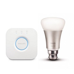 PHILIPS Hue Mini Starter Kit with 10W B22 Bulb, Compatible with Amazon Alexa, Apple Home Kit, and The Google Assistant (White and Color Ambiance)