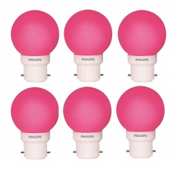 PHILIPS 0.5 watt B22 LED Deco mini (Pink, Pack of 6)