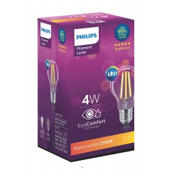 Philips 4-Watt E27 LED Glass Bulb (A60, Warm White)