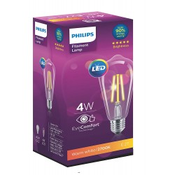 Philips 4-Watt E27 LED Glass Bulb (ST64, Warm White)