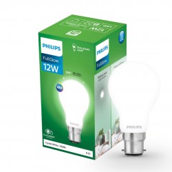 PHILIPS 12-Watt Glass LED Bulb | Full Glow Energy Saver 1200 Lumen Frosted Diffused LED Bulb | Base -B22 (Crystal White)