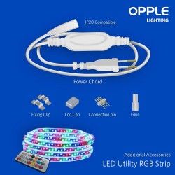 OPPLE Color Led Strip, 5 Meter RGB Color LED Strips with Remote Controller , IP65 water Proof, 220V-240V 50/60Hz Working Voltage ,for Indoor and Out Door