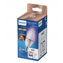 PHILIPS Smart 4.9W (Eq.40W) Candle RGB LED Bulb |Wiz Connected Decorative WiFi + Bluetooth Candle Bulb for Home & Decoration |Color: Full Color & Tunable White, Bulb Base : E14