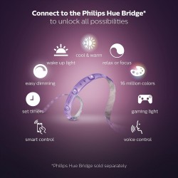 Philips Hue Lightstrip V4 Base 2 mtr Smart Light (White and Color), Compatible with Amazon Alexa, Apple HomeKit and The Google Assistant, 1 piece