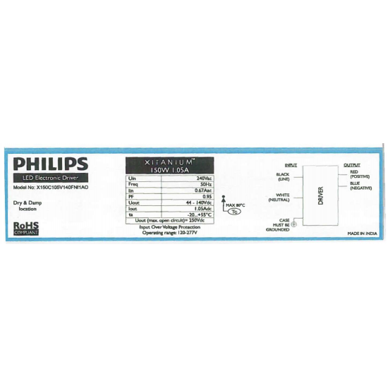 Philips Xitanium 150W 1.05A 240V Driver