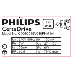 PHILIPS CertaDrive 6W 0.15A 240V - 929001418006